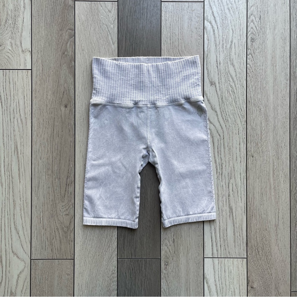 Free People FP Movement Gray Ribbed Bike Shorts XS/S